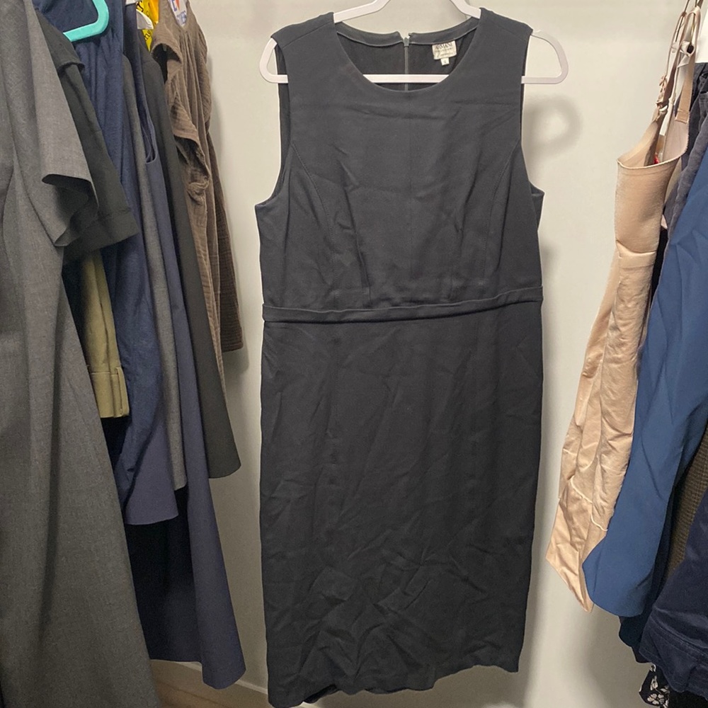 Armani Collezioni Gray Sleeveless Stretch Pencil Sheath Knee Length Dress IT48